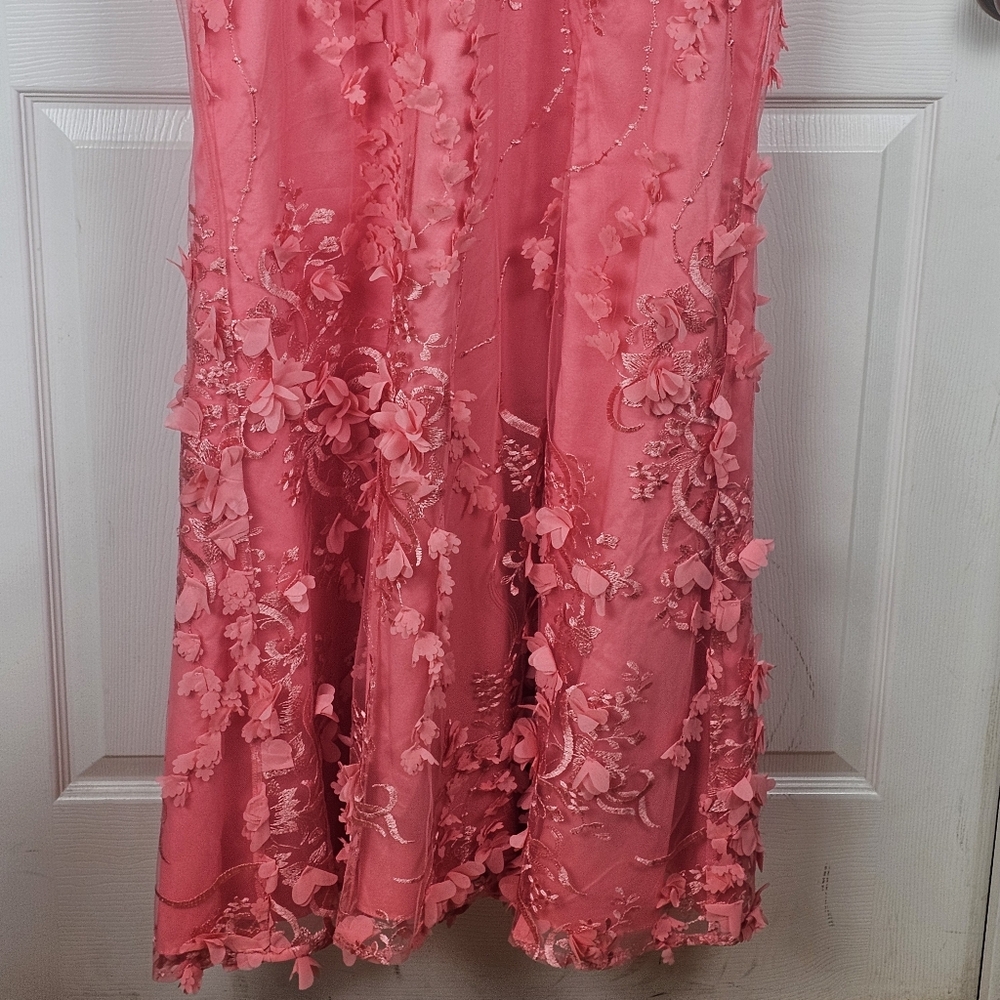 Adrianna‎ Papell Aidan Mattox NWT Floral Applique Embroidered Mermaid Gown 16 - Picture 6 of 16